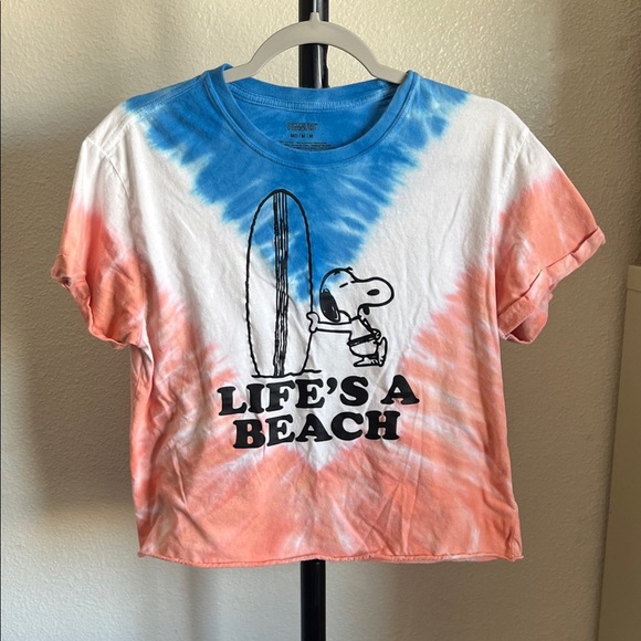 Peanuts Snoopy Blue Graphic Tee Tie-Dye - Picture 1 of 4